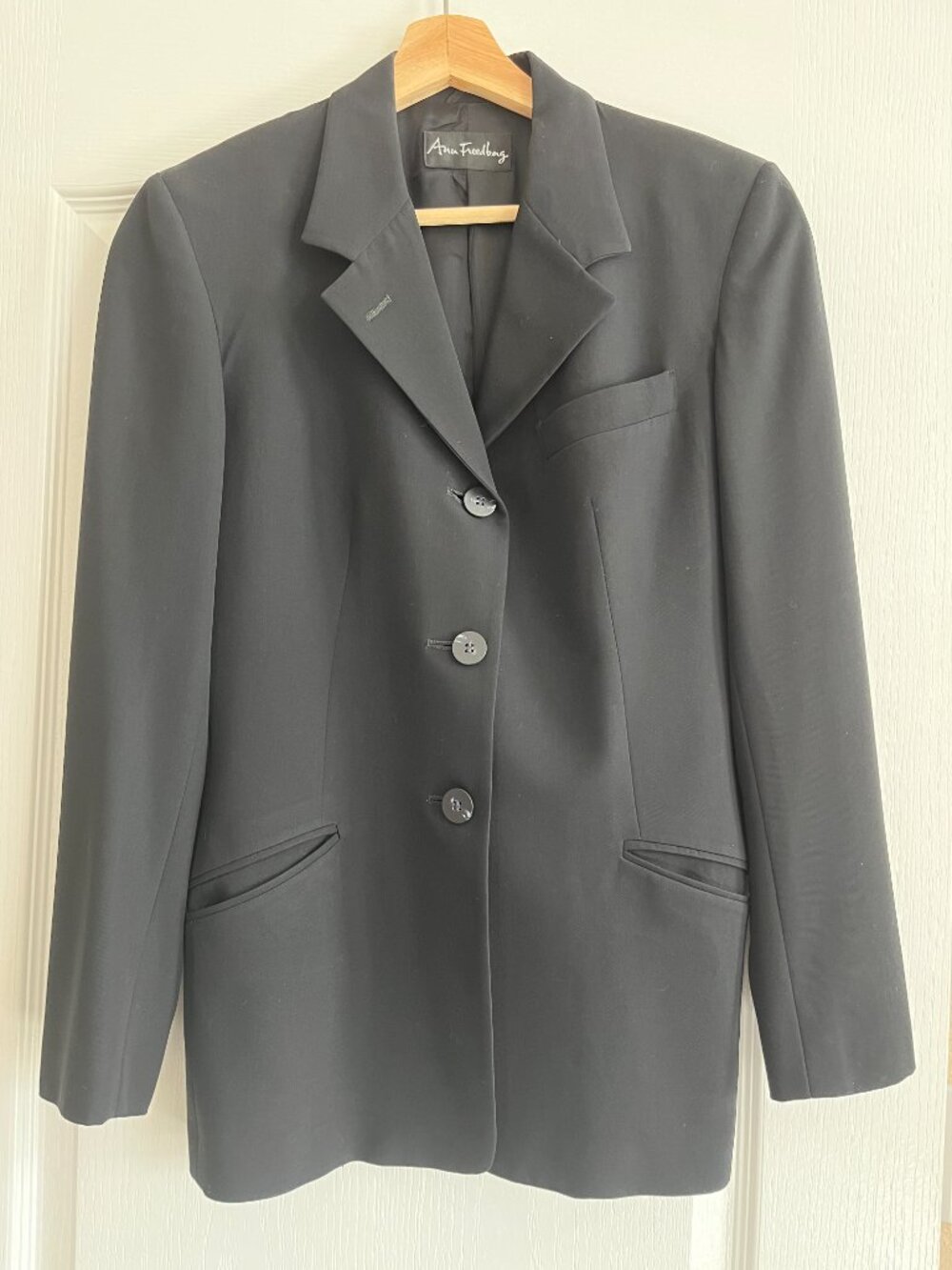 Women's | 100% Light Wool | BLACK Blazer | Ann Freedberg Designer